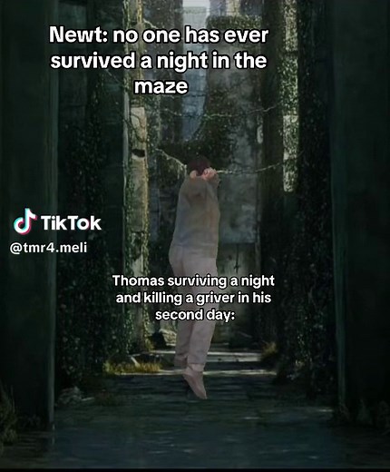 Thomas Surviving the Night and Killing a Griever in The Maze Runner