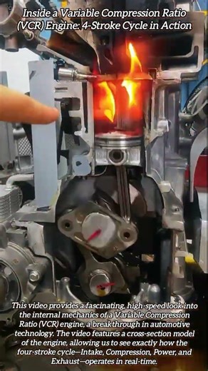 Inside a Variable Compression Ratio (VCR) Engine: 4-Stroke Cycle in Action #shorts #mechanic