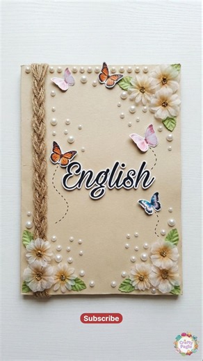 🌸 Aesthetic English Project File Decoration Idea #trending #craftypaglu