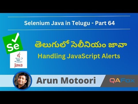 Selenium WebDriver in Telugu - Handling JavaScript Alerts - Part 64