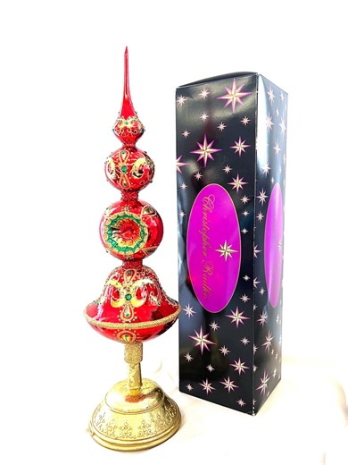 Christopher Radko Extravagant Reflection Ornament, 17" Jeweled Tree Finial Topper, Red, 2018, Retired, With Tags & Box, #1019513, VERY RARE - Etsy Canada