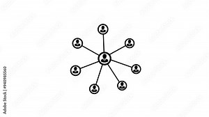 social network icon animation, contacts concept animation. Connected people avatars or icon. networking, social media. 2d cartoon style animated..