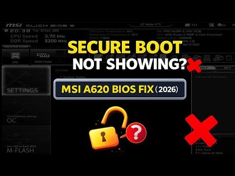 Secure Boot Option Not Showing in MSI A620 BIOS | Fix Secure Boot Missing (2026)