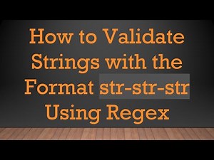 How to Validate Strings with the Format str-str-str Using Regex