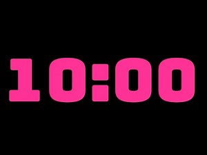 10 Minute Timer - Hot Pink Digital Countdown (Dark Screen)
