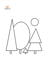 Geometric Forest Landscape coloring page ♥ Online for Free!