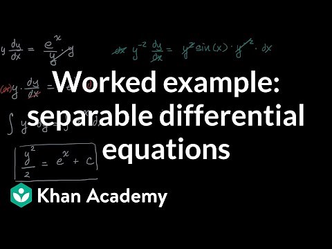 Worked example: separable differential equations | AP Calculus AB | Khan Academy