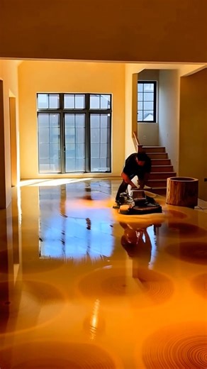unbelievable epoxy floor coating natural hardwood and river rock construction timelapse | Mike Yeah