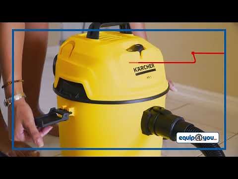 Karcher WD 1 Wet and Dry Vacuum Cleaner - In Action