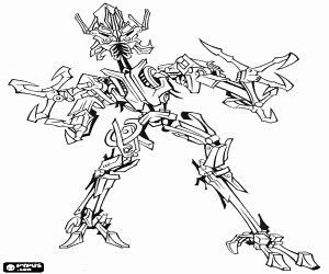 Transformer robot with blades coloring page printable game