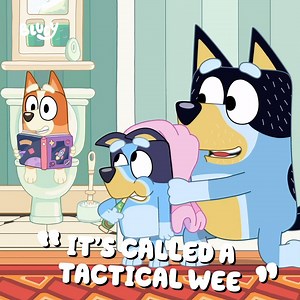 Welcome to Bingo's life lessons and the importance of a tactical wee... 😂🚽🧡 🇬🇧 Brand new Bluey every day at 7:20am and 4:40pm on CBeebies and catch up any time on iPlayer! 📺 #Fruitbat #Bluey | Bluey