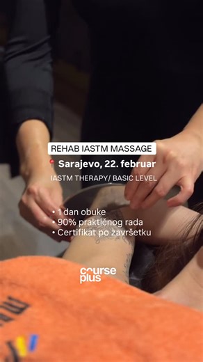 Course Plus Ukraine 🇺🇦 on Instagram: "Rehab IASTM Massage (Basic Level) 22 Februar / Sarajevo Seminar from Ukrainian therapist and It will be translated into Bosnian. Trener: Kateryna Sobotiuk @kate.massage_coach Škola: Course Plus @course.plus Za masere, fizikalne terapeute i rehabilitatore. 📍 Sarajevo, 22. februar • 1 dan obuke • 90% praktičnog rada • Certifikat po završetku Ovaj kurs je idealan za masere svih nivoa — od početnika do iskusnih profesionalaca. Već nakon edukacije moći ćete uv