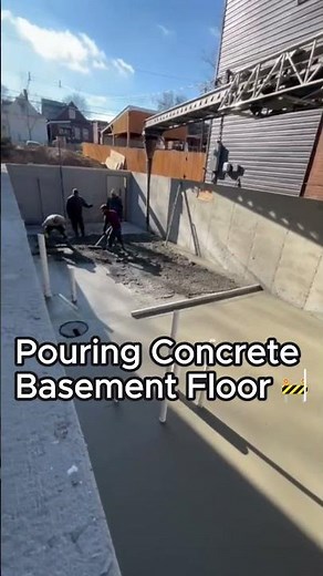 Pouring Concrete Basement Floor | Building a Home #construction #shorts