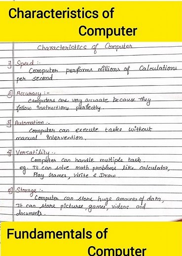 Characteristics of Computer|Fundamentals of Computer