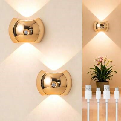 LED Smart Sensor Wall Lamp, Indoor Motion Sensor Wall Lamp, Wireless Rechargeable LED Wall Light, 3 Colors Dimmable, Battery-Powered Night Light, Adhesive Design, Rotatable, Portable, Easy To Install, Adjustable Color Temperature And Brightness, Suitable For Hallways, Bathrooms, Bedrooms, Kitchens, Cabinets, Stairs, Entrances, Bedside, Tables, Closets, Home Decoration, Living Room Decor, Motion Sensor Light, Bedside Lamp, LED Light, Cordless Light | SHEIN