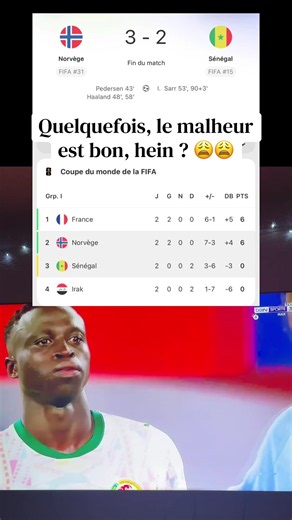 Sénégal vs Norvège 3-2 : le match de la Norvège