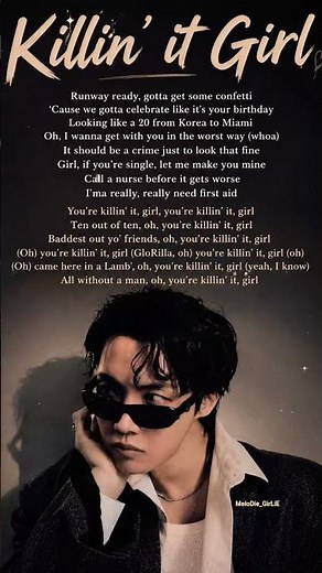 Killin' it Girl Lyrics By Jhope From BTS 🤌🏻✨🖤😎 #bighit#junghoeseok #kpop #uarmyhope #bts#army#trend