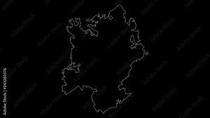 Charlotte North Carolina city map outline animation