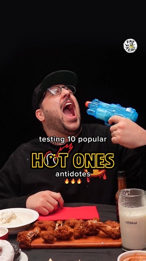 15K views · 116 reactions | 10 the last dab-soaked wings. 10 antidotes. @ogcameraguybill is putting popular @hotones antidotes to the TEST and breaking down the best and worst ones to tame the spice of the wings of death 掠 Drop your favorite antidote  | First We Feast | Facebook