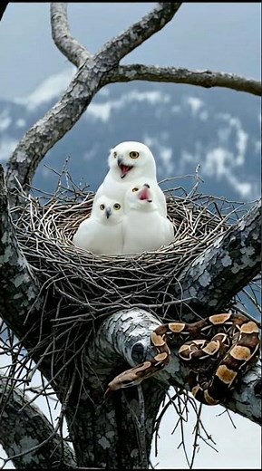 owl making noise to prevent being attack #owl #shorts #viral