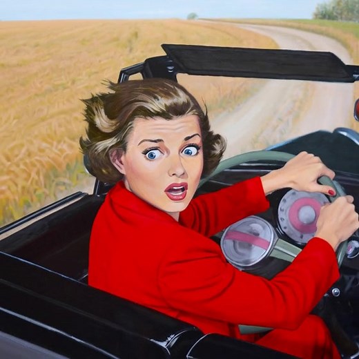 Heartland Horror - video inspired by my original painting - buy via Saatchi Art https://www.saatchiart.com/en-au/art/Painting-Heartland-Horror/713516/10905873/view or Artlovers (if you live in Australia) https://artloversaustralia.com.au/product/heartland-horror/ @followers #pulpart #retro #paintings | Pop Art Pulp