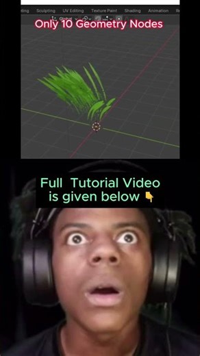 😃 Only 10 Nodes To Create Grass In Blender | #shorts #edit #blender #love