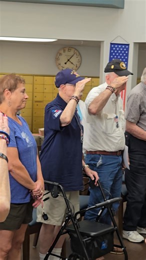 Veterans on their Last Patol know that "Taps" is near. Here a group of veterans in a Senior Care Facility stand for the playing of Taps at the conclusion of one of our recent Honor Ceremonies. They remember their service until the end. We remember and honor them. Learn more about our mission at www.veteranlastpatrol.org @topfans | Veteran Last Patrol