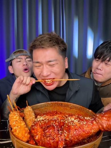 Heavy and spicy turkey leg + hot spicy Korean noodles + korean cheese corn dog | spicy challenge