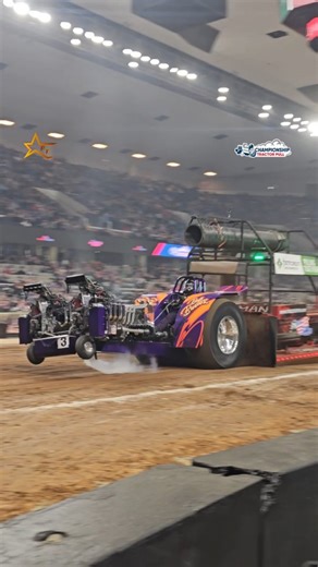 The "Bull Buster" Modified Tractor makes a strong pass on Wednesday at the 2026 National Farm Machinery Show Championship Tractor Pull. Unfortunately he was ruled to have gone out of bounds. Farm Credit Mid-America #tractorpulling #nfms26 #horsepower #supercharged #hemipower | Pulling Texas