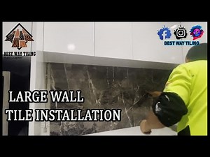 large format tiles in kitchen splashback