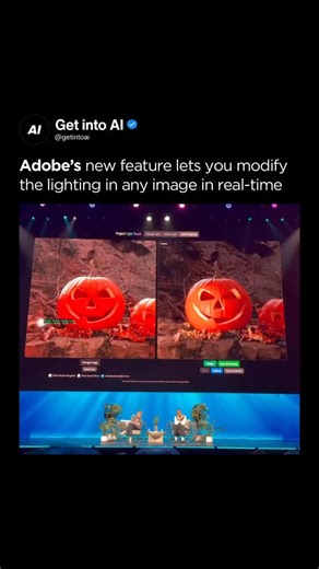 Adobe’s Project Light Touch Lets You Relight Photos Like Magic 💡📸 This is absolutely wild. Project Light Touch by Adobe lets you “relight” a photo as if it were taken under completely different lighting conditions. You can add a virtual light source and instantly see how it transforms the scene, from turning on a lamp to softening harsh sunlight. In one demo, a presenter added a virtual candle to a photo of a carved pumpkin. First, the light illuminated the outside, then it filled the inside, 