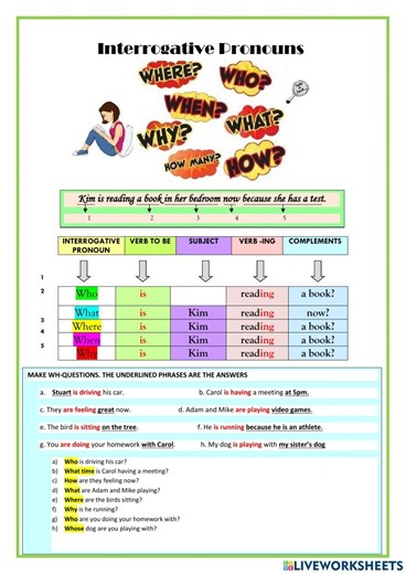 wh questions present cont. worksheet
