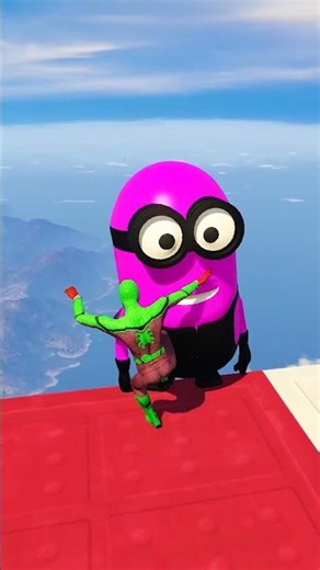 GTA 5 Spider Man Epic Ragdolls EP - 08😯🏳️‍🌈 Push All Minion😂Funny Gameplay #spiderman #gta5 #shorts