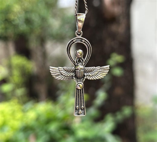 Ankh Pendant STERLING SILVER 925 Eye of Ra Key of Life Ancient Egyptian Symbols Sacred Symbol Talisman Amulet Good Luck Gift - Etsy