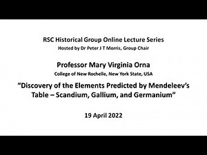 Mary Virginia Orna: Discovery of the Elements Predicted by Mendeleev’s Table