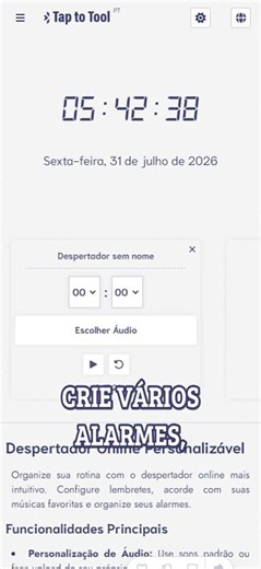 ⏰ Como Criar Despertador Online [Múltiplos Despertadores] #despertador