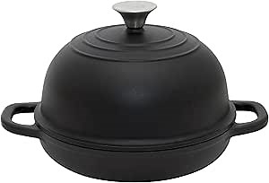 Enameled Cast Iron Bread Oven with Lid, Matte Black Finish Bread Pan, 12 3/4" Sourdough Bread Dutch Oven for Baking, Great for Homemade Artisan Bread. No Seasoning Needed - Common Table