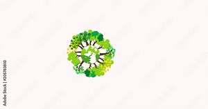 world environment day concept green eco earth Planet Earth spinning. Animated Motion graphic of a happy earth day for world environment safety celebration on white background.flat cartoon design.