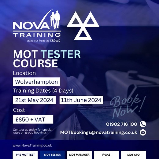 #MOT Tester Course Training + Assessment - Now £850 + VAT You must...