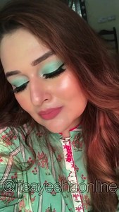 🧚🏻 MINT MAKEUP 🧚🏻 . . 🧚🏻MAKEUP DETAILS🧚🏻 • EYES @ridazayncosmetics Brow Wand @bperfectcosmetics Carnival XL Pro Palette @glamgirlzbymahwish Iconic Eye Liner @stlondonpk lashes in Scarlet • FACE @organicpromise.pk 24K Gold Serum @beautifybyamna_ @foundationblender blender @maybelline Baby Skin Primer @ridazayncosmetics Lifelike foundation in 06 @glamgirlzbymahwish miracle concealer and classic face powder @beautifybyamna_ Tanbon bronzer @beautifybyamna_ Oh My Blush @christinecolorcosmetic