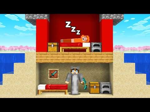 I SECRETLY Moved Into My Friends Island in Minecraft Cherry Island