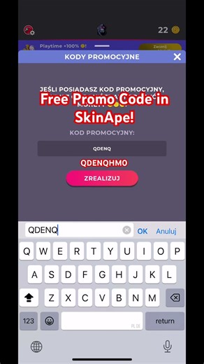Free Promo Code in SkinApe!