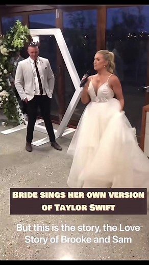 Bride sings her own version of Love Story and it is brilliant! 🤍 #foreverandalwaysweddings #wedding #bride #singing #lovestory #taylorswift