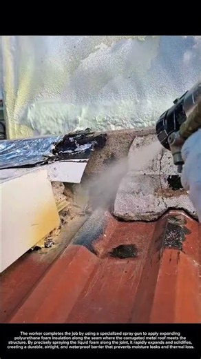 Professional Spray Foam Roofing Sealant Application #Roofing #SprayFoam #Construction