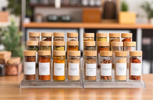 24 Modern Round Spice Jars With Labels - Etsy