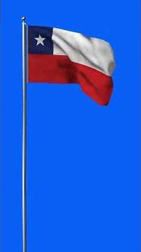 CHILE FLAG ANIMATION GREEN SCREEN (4K LOOP VIDEO)
