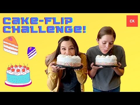 She got cake smashed in her face!! // Cake Flip Challenge