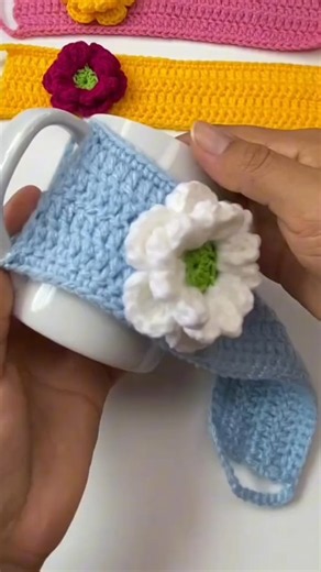 Crochet Mug Cover ☕🧶 The Coziest Handmade Coffee Accessory! 😍 #Shorts