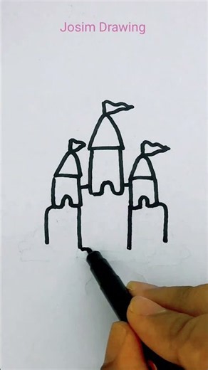 Draw Cute Castle 🏰 easy Tutorial #art #coloring #drawing