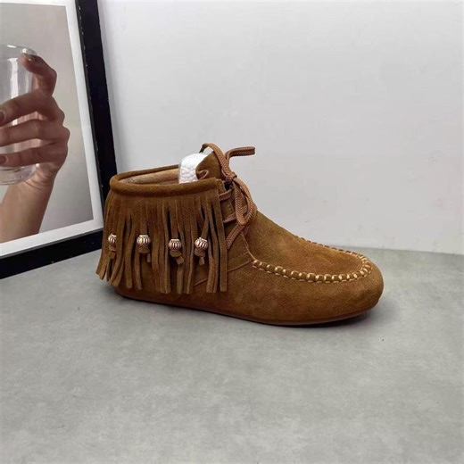 Handmade Suede Leather Moccasins Women Fringe Lace up Shoes Flats Soft Cowhide Boho Boots Gift for Her - Etsy